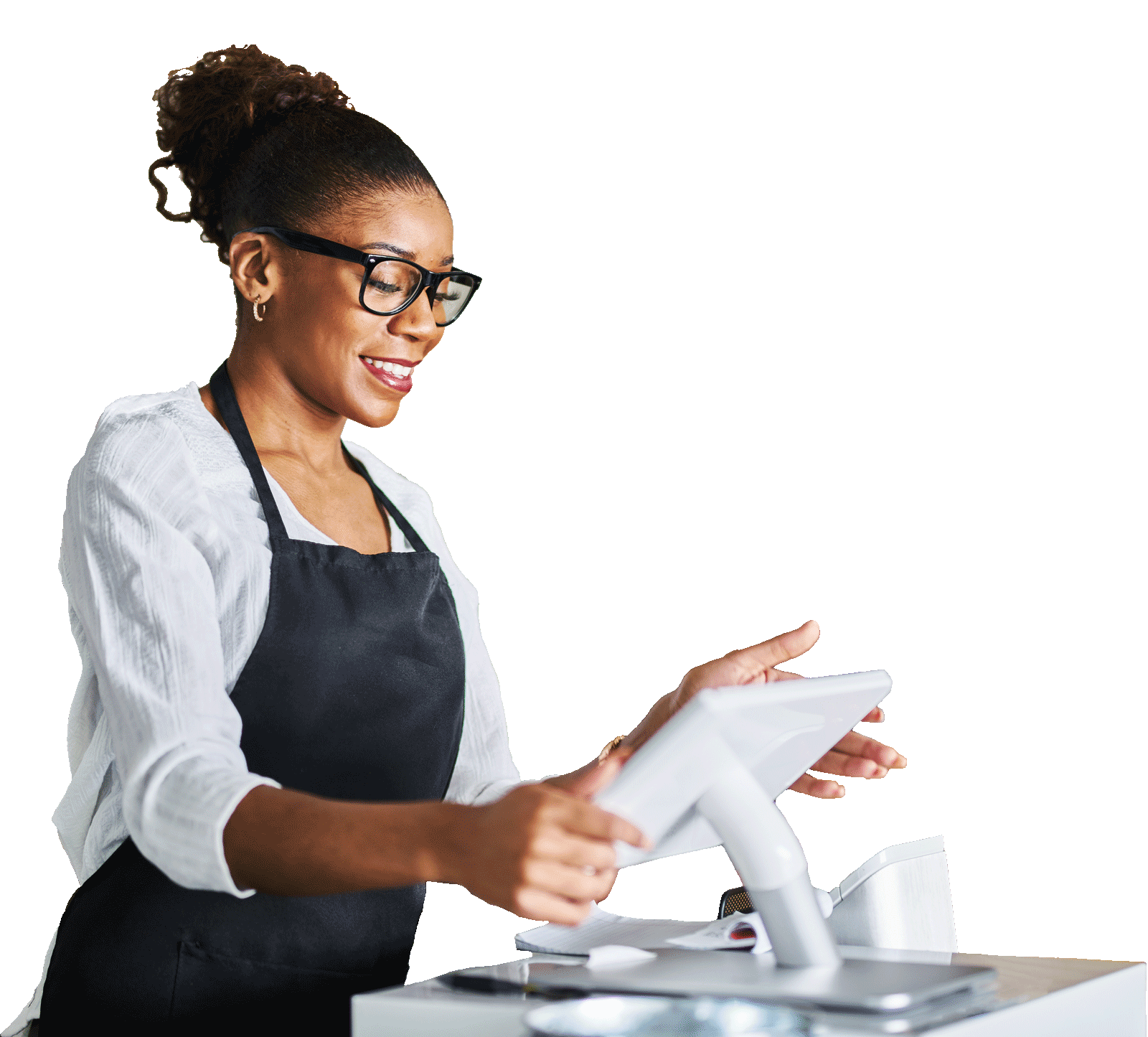 friendly african american shop assistant